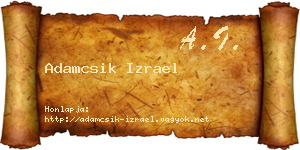 Adamcsik Izrael névjegykártya